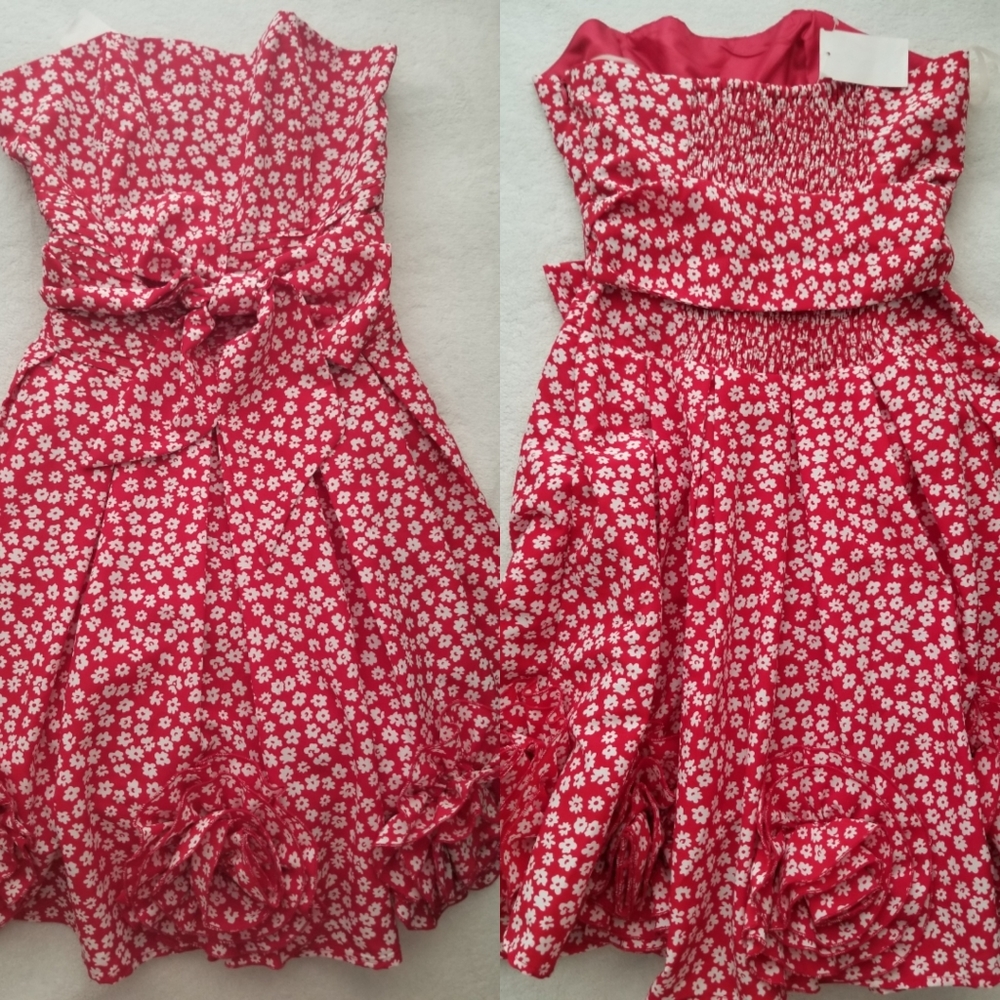 NWT Red strapless dress